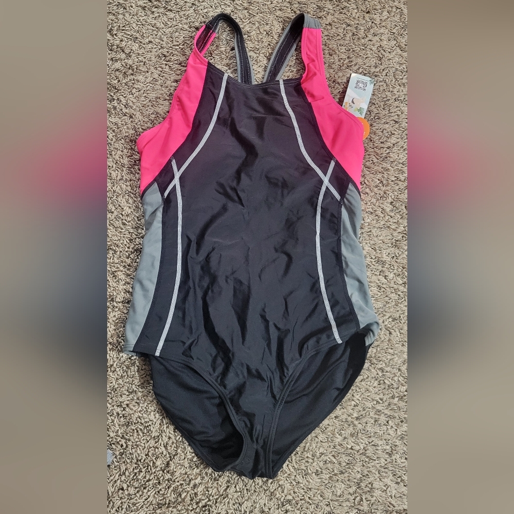 Women's Black and Pink Swimsuit